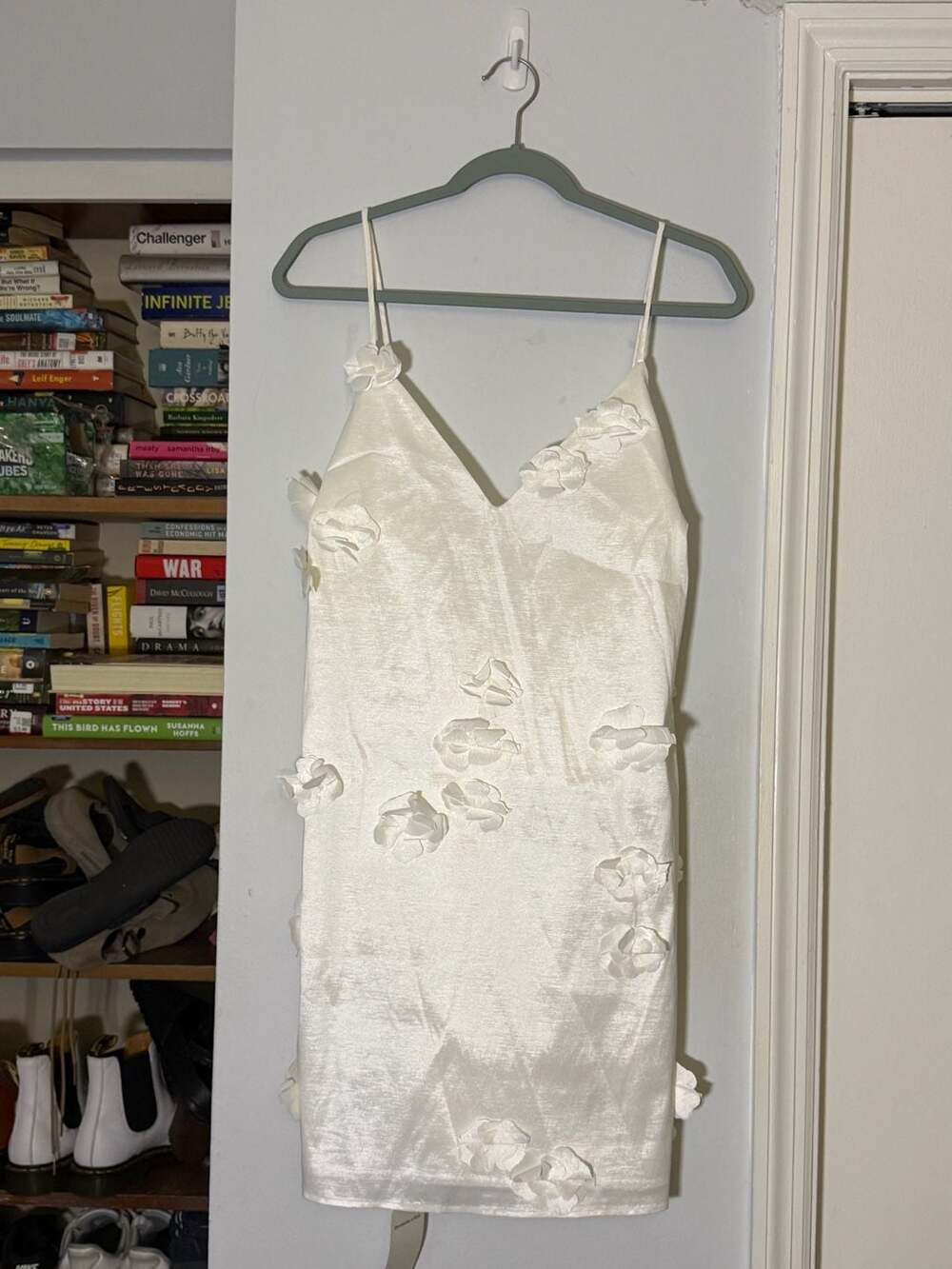Abercrombie & Fitch Bridal 3D Applique Mini Dress Size XLT White